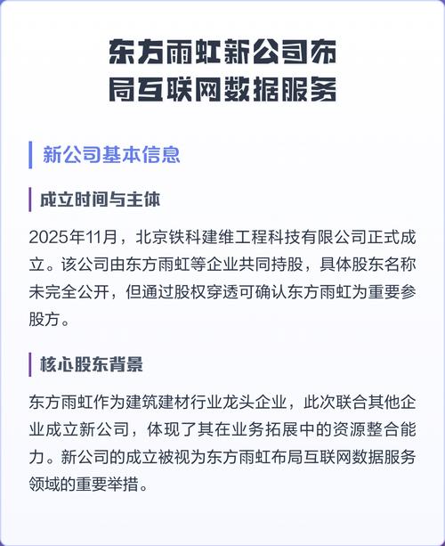 東方雨虹新公司布局互聯網數據服務